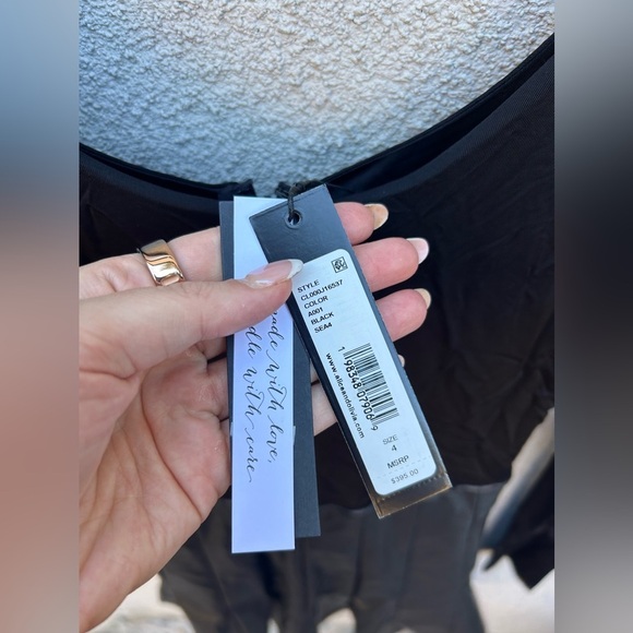 Alice + Olivia Arden Vegan Leather Scoop Neck Pleated Mini Dress in Black NWT! - Picture 6 of 7